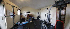 Home gym with equipment